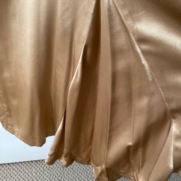 Nwot Ombré Beaded Sequin Silk Gown Long size 6Champagne W/Slit & Kick Pleat - Picture 8 of 9